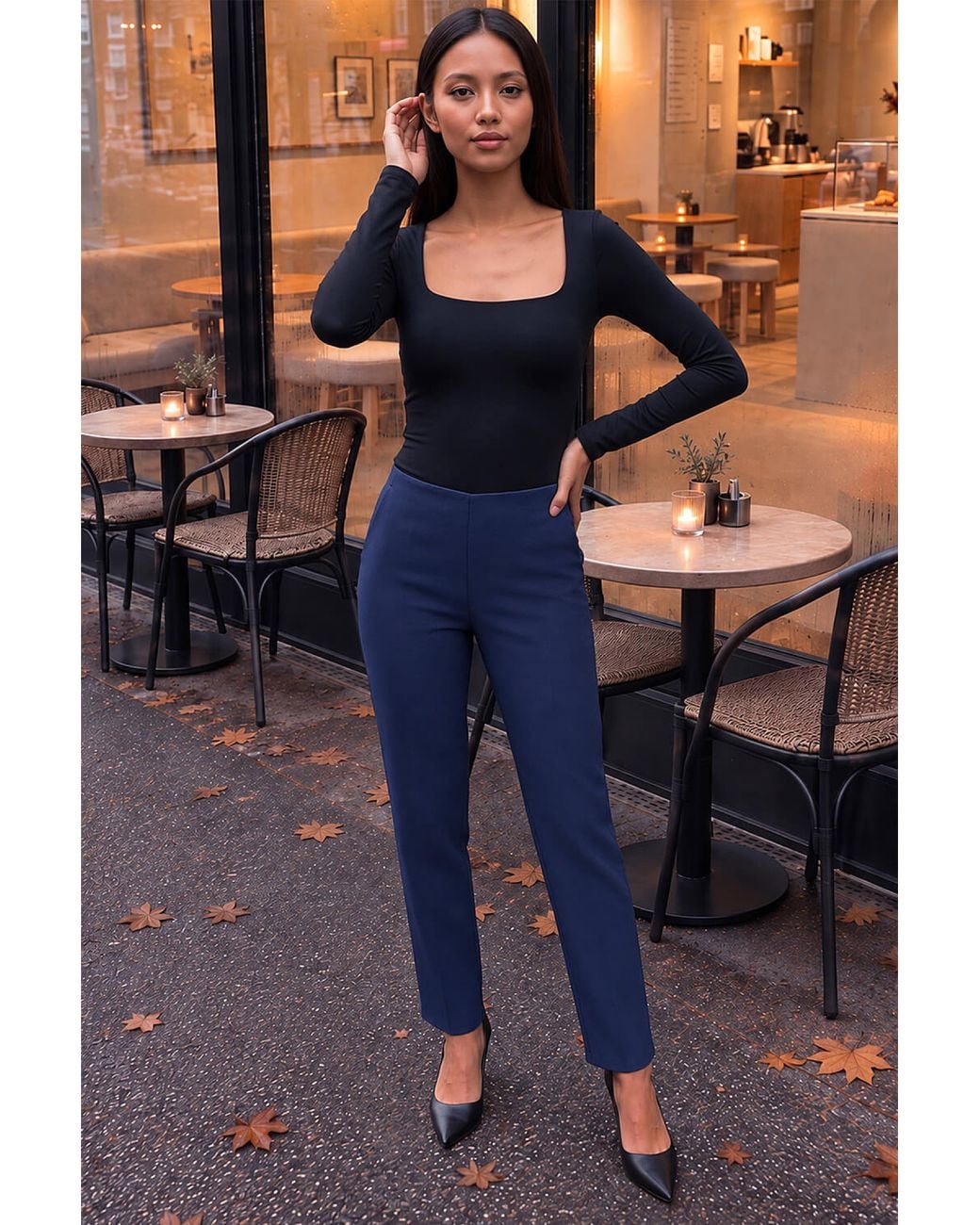 Roman Blue Petite Premium Stretch Trouser