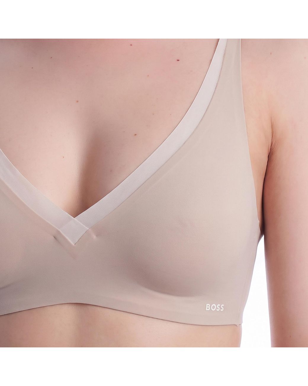 Boss Gray Two-Tone Bra With Adjustable Straps 50556262