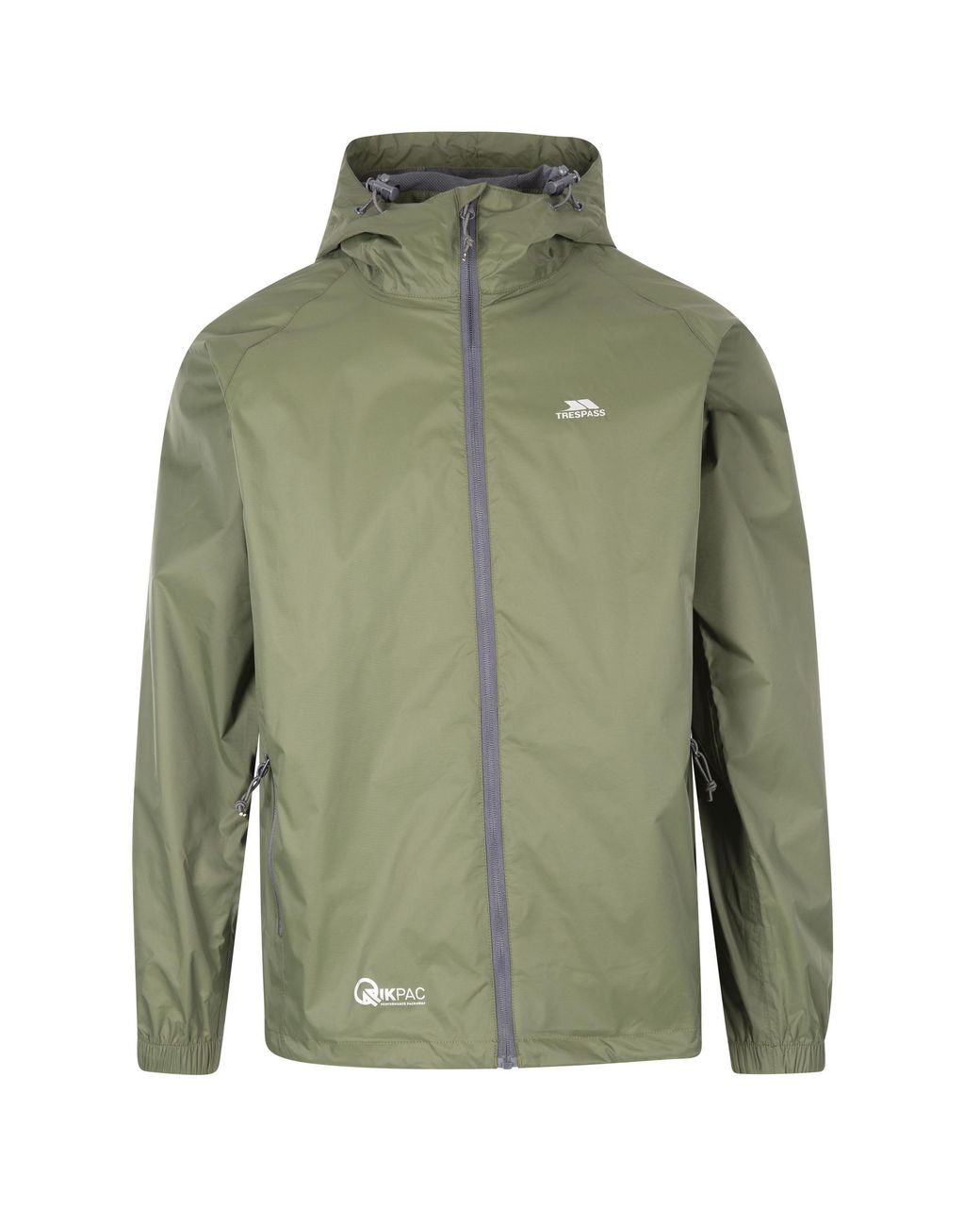 Trespass Green Adults Qikpac Packaway Waterproof Jacket (Moss)