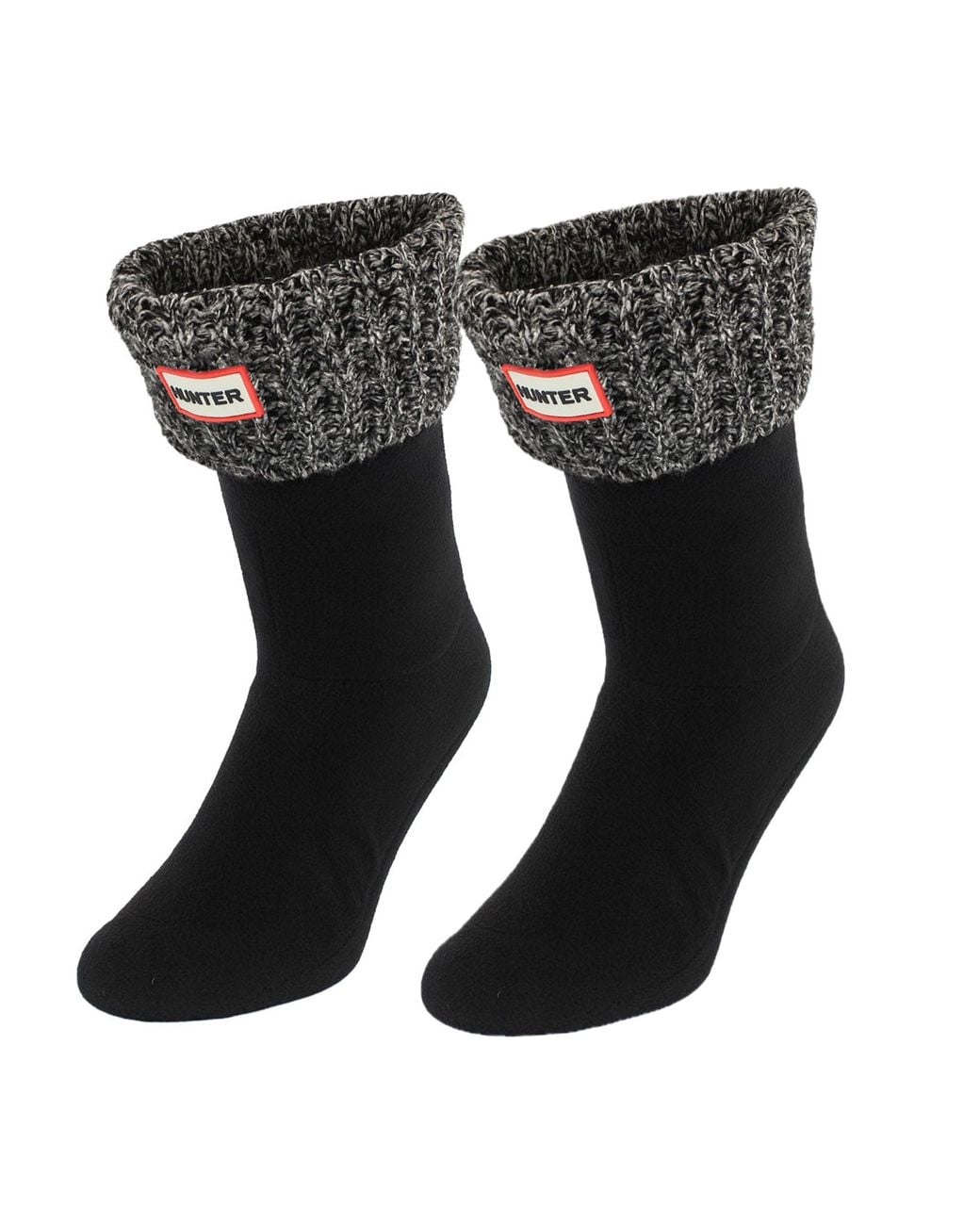 Hunter Black Orginal Waffle Short/ Boot Socks for men