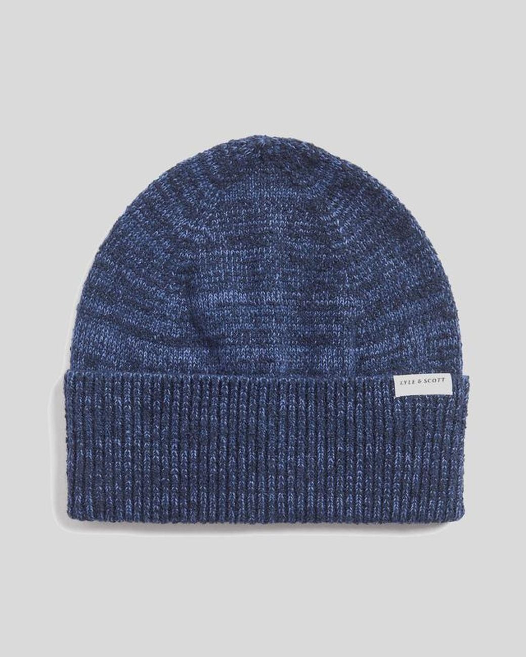 Lyle & Scott Multi Marl Beanie in het Blue voor heren