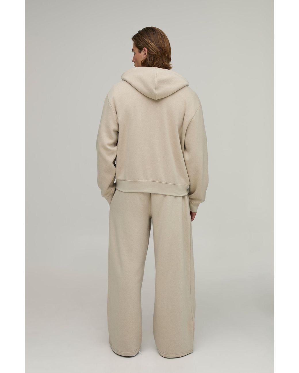 BoohooMAN Natural Essential Wide Leg Jogger for men