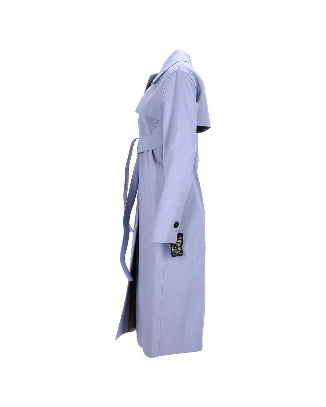 Jil Sander Blue Secured Button Belted Trench Coat