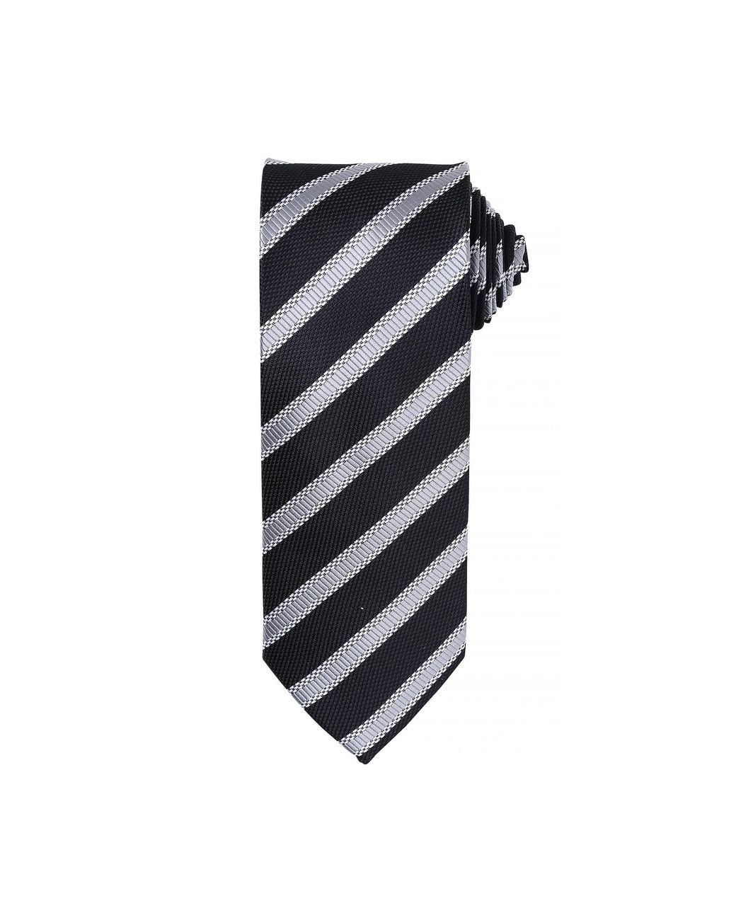 PREMIER Black Waffle Stripe Formal Business Tie /Dark) for men
