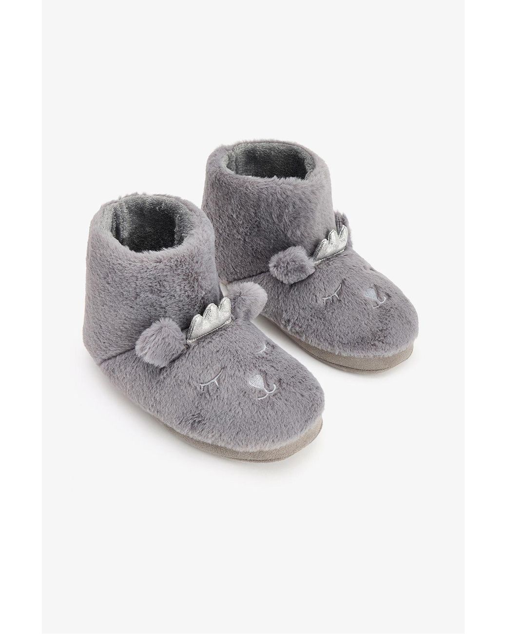 Penti Gray Animal Embroidered Softy Home Booties
