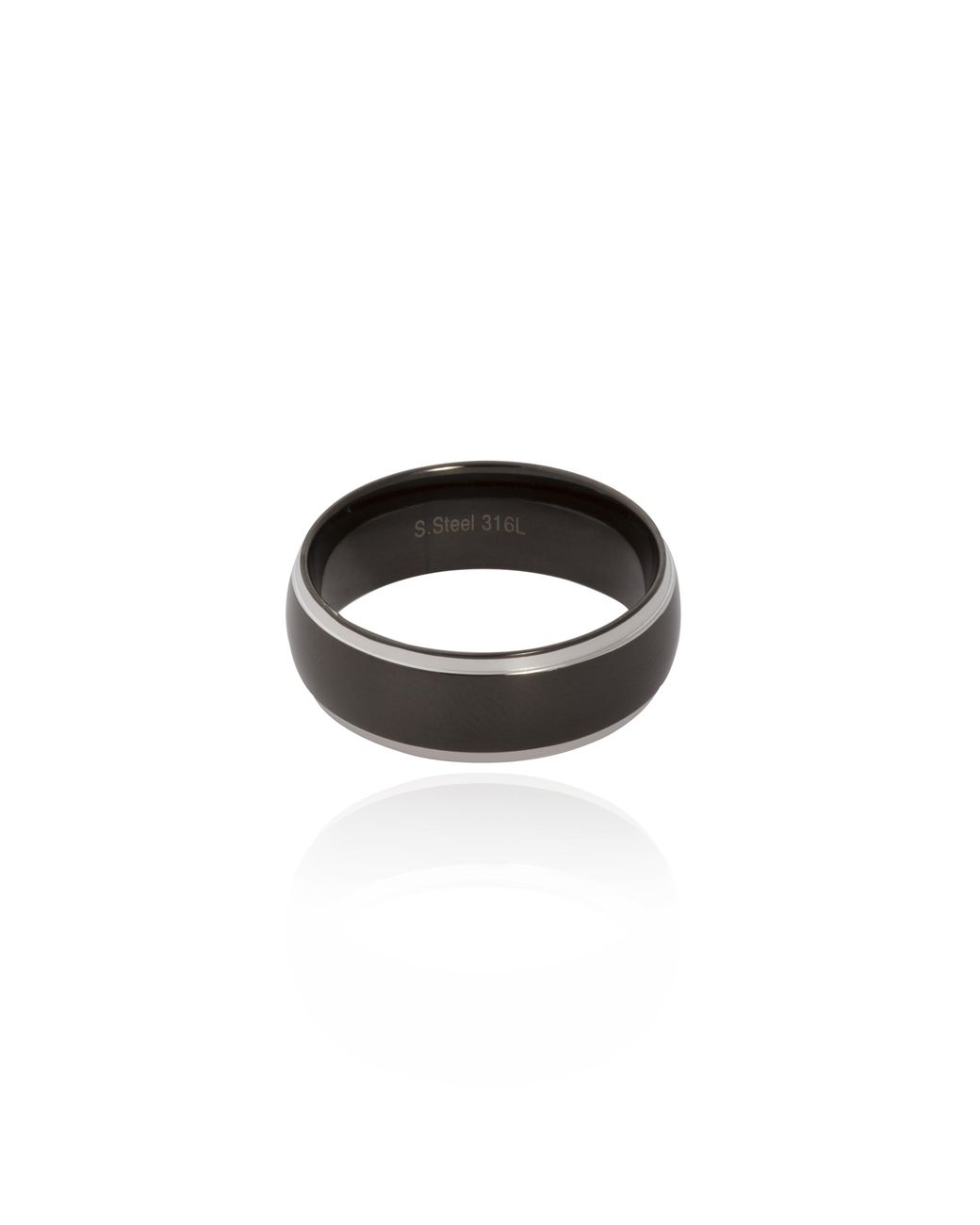 The Jewellery Stockroom Black Gent's Stainless Steel Gent Wedding Band Ring for men