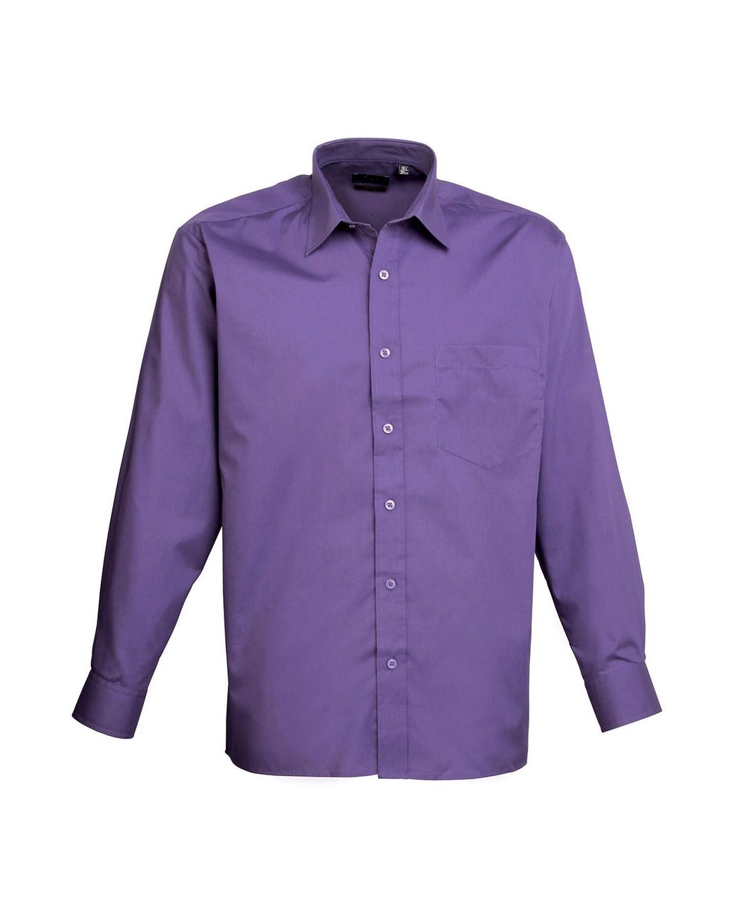 PREMIER Purple Poplin Long-Sleeved Shirt for men