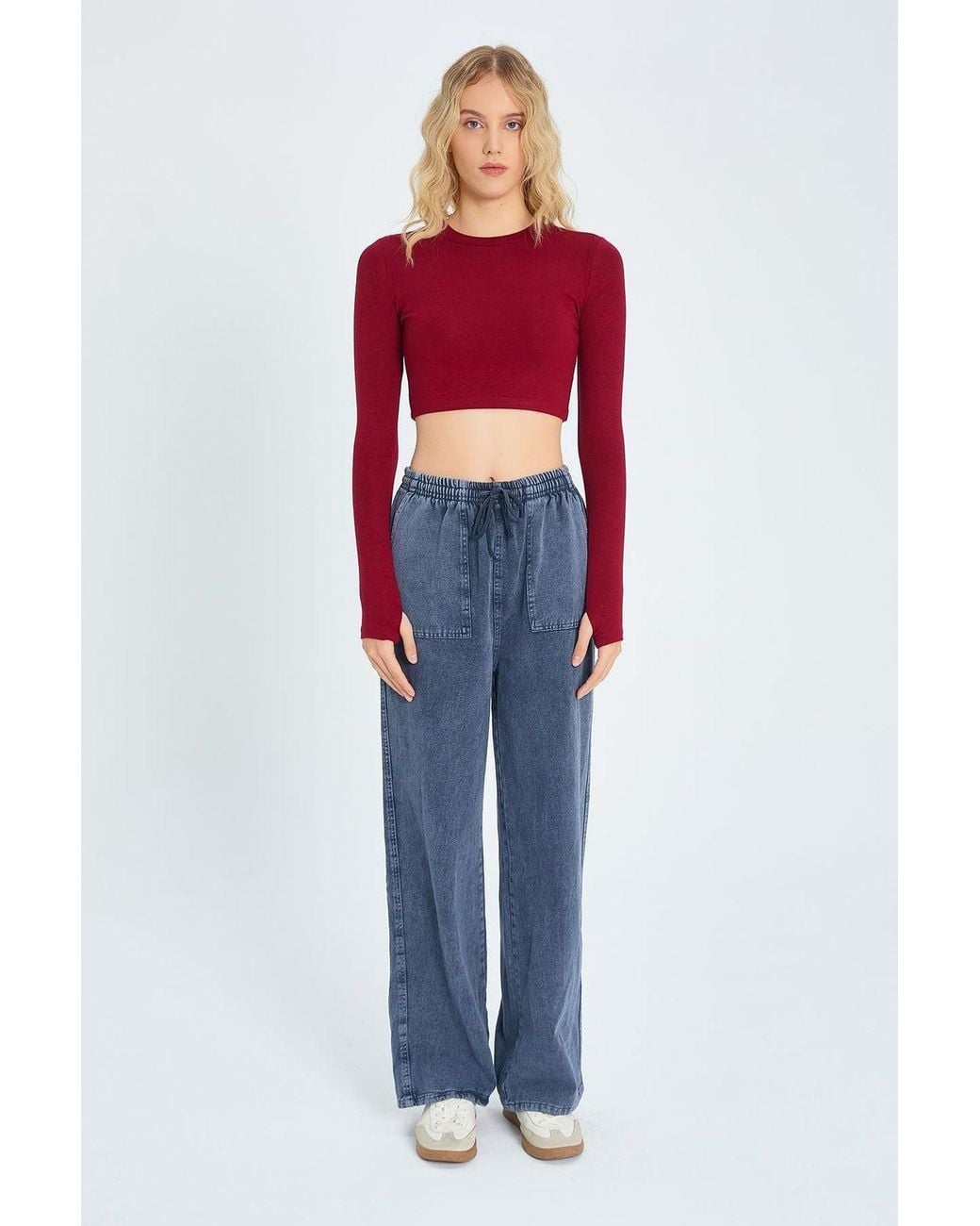 MixRay Red Basic Crop Top