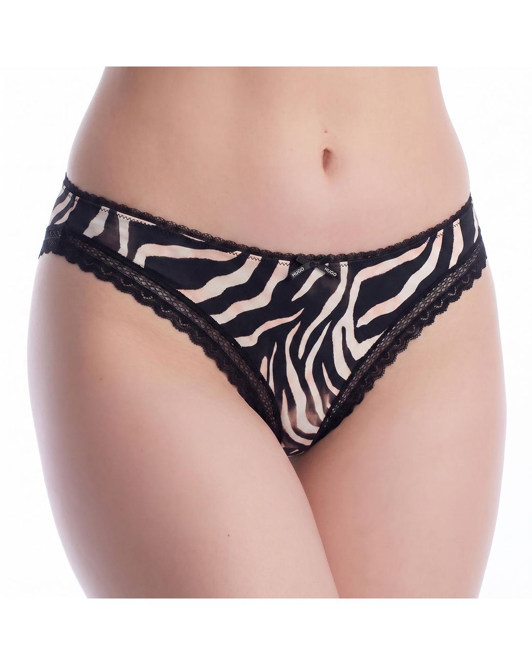 Boss Black Microfiber Panties With Lace 50545733