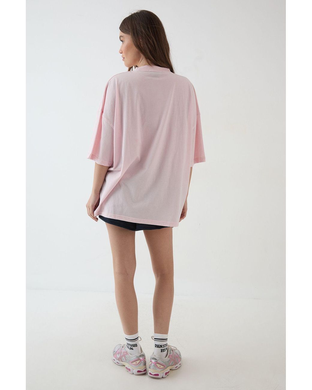 DSGN Studio Pink Applique Oversized T-Shirt