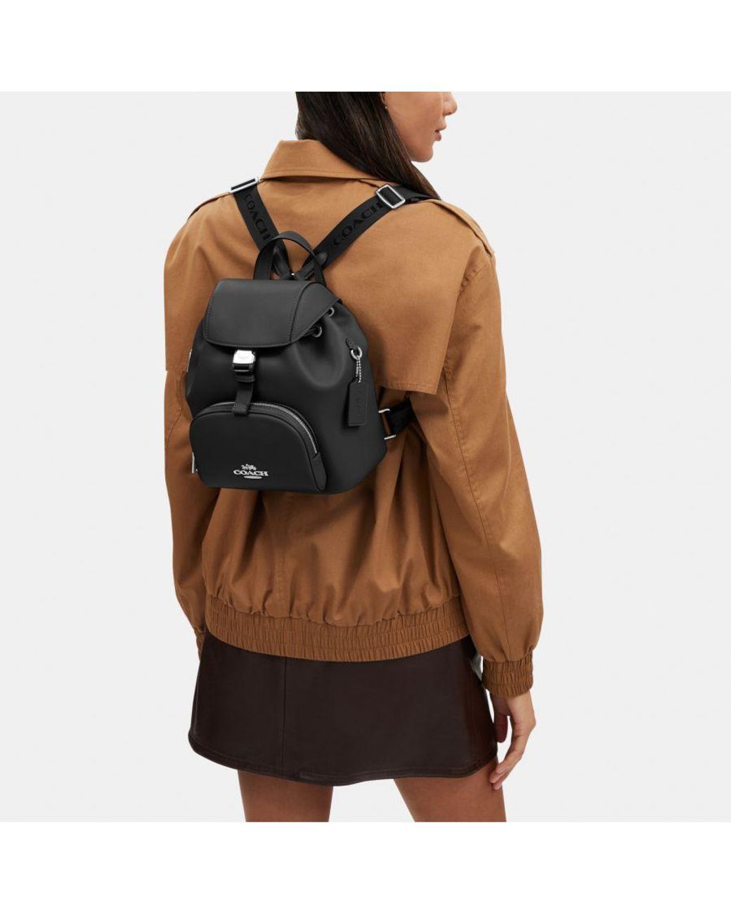 Coach black backpack women's sale