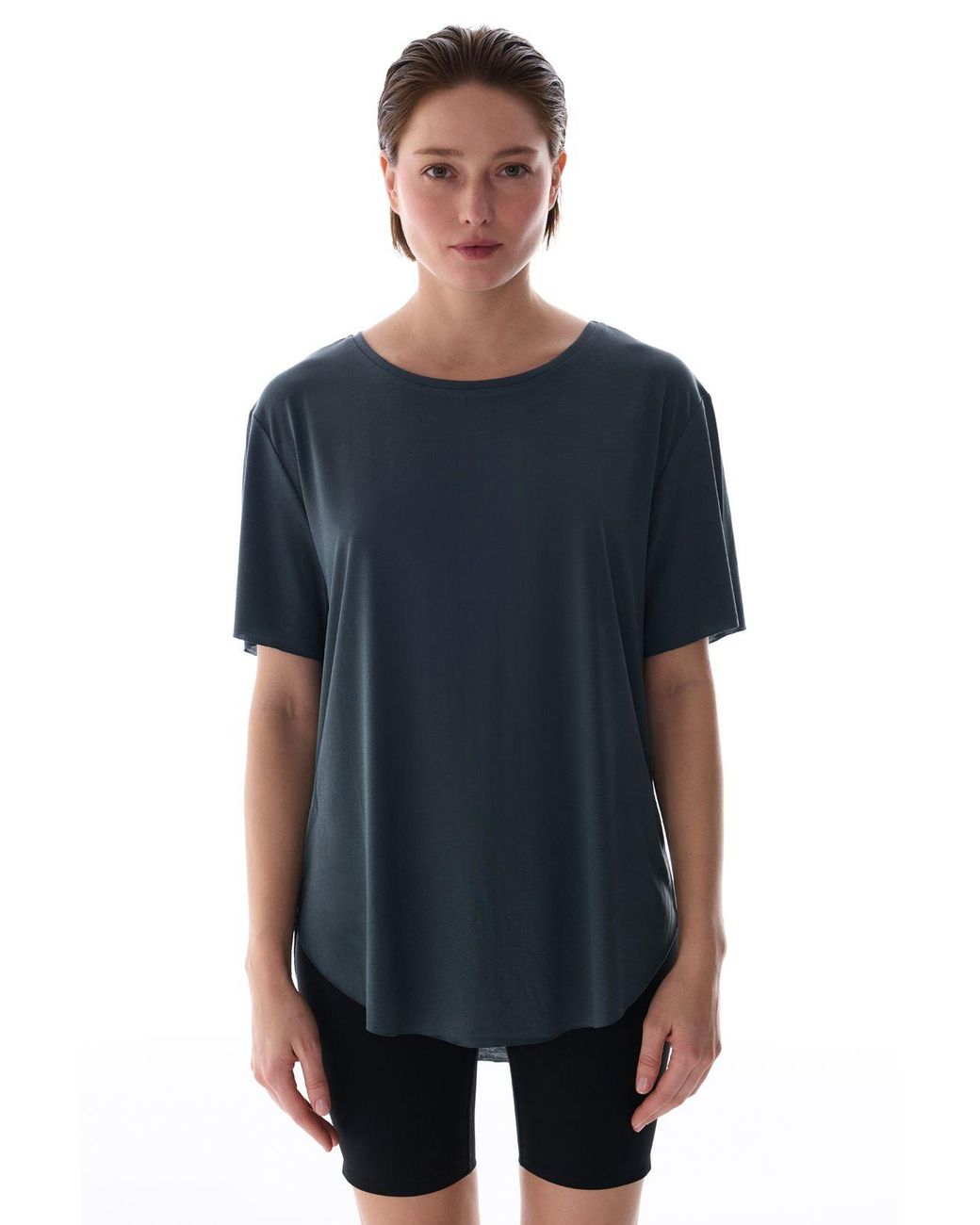 Penti Blue Oversized Modal-Blend Crew Neck T-Shirt