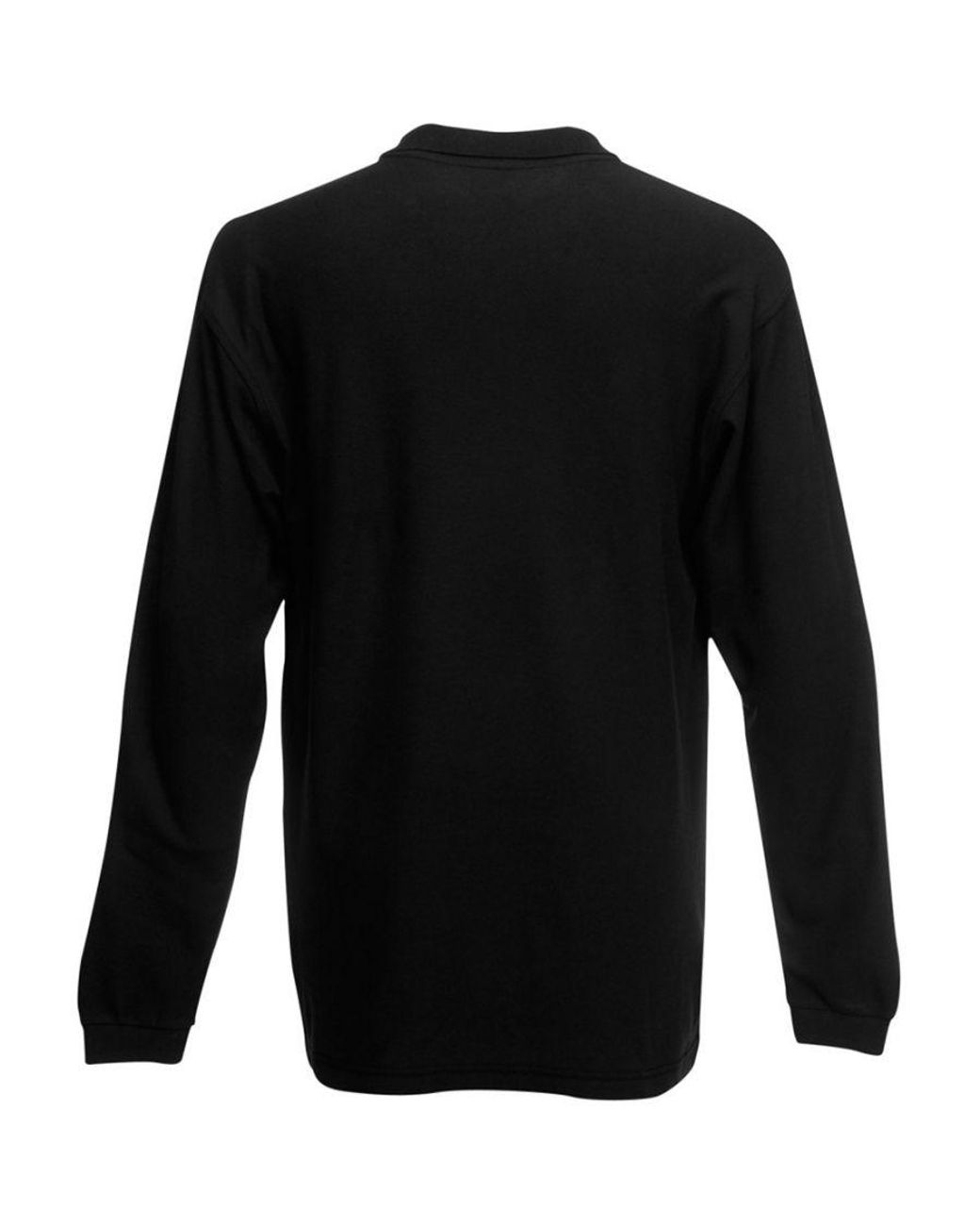 Fruit Of The Loom Black Premium Long Sleeve Polo Shirt for men