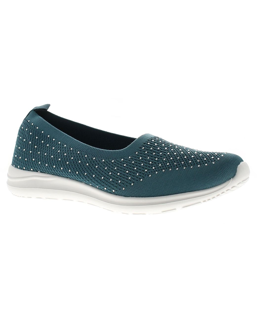 Platino Black Flat Shoes Meryl Slip On