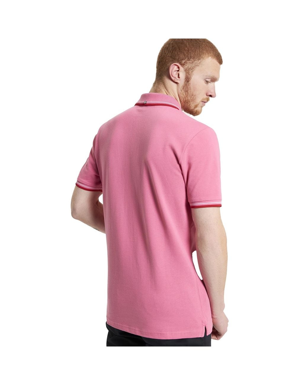 Ben Sherman Pink Signature Pique Polo Shirt (Calypso Coral) for men