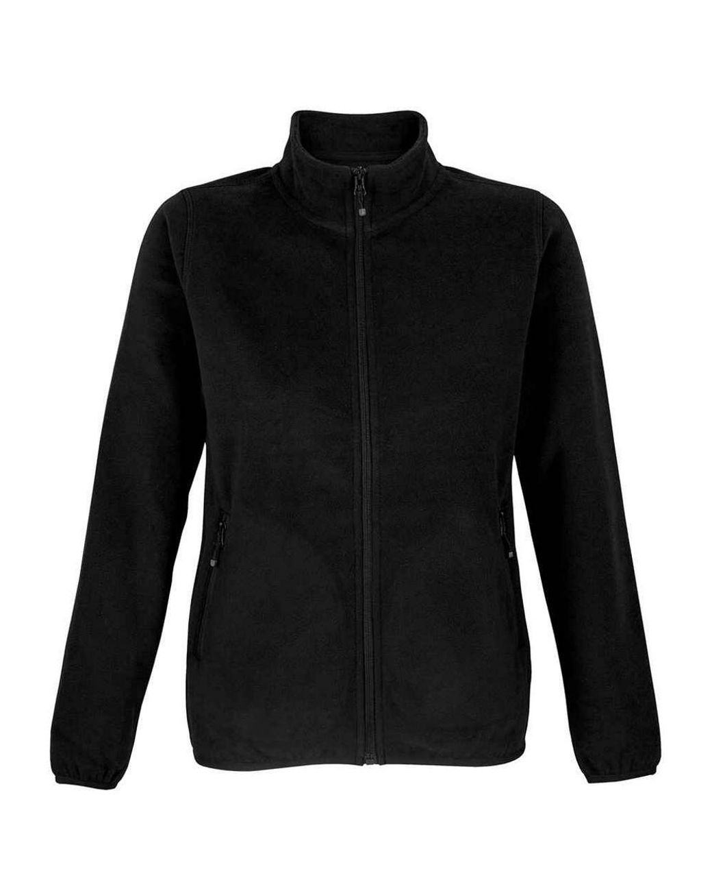 Sol's Black Ladies Factor Microfleece Recycled Fleece Jacket
