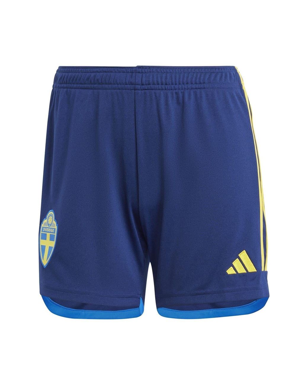 Adidas Blue Regular Fit Soccer Shorts With Notch Hem