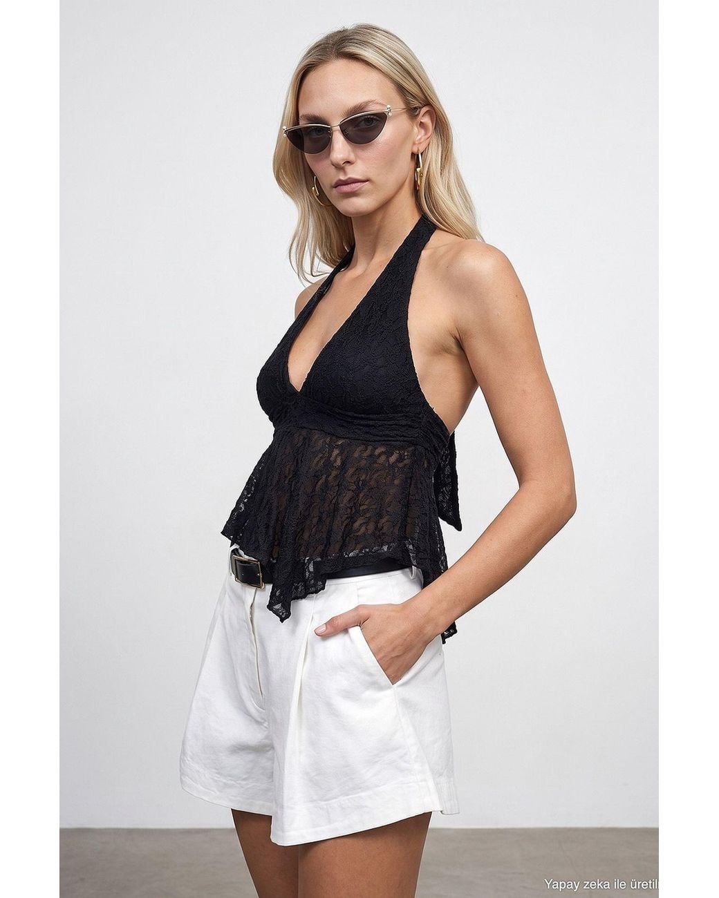 Dilvin White Polyamide Elastane Blouse