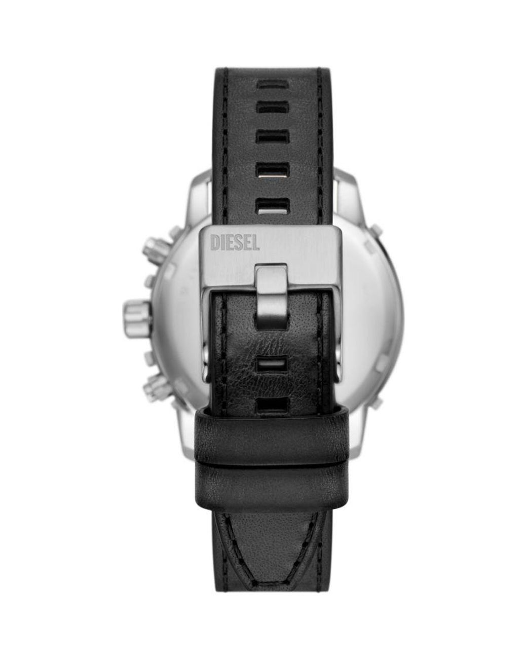 DIESEL Black Griffed Watch Dz4603 Leather for men