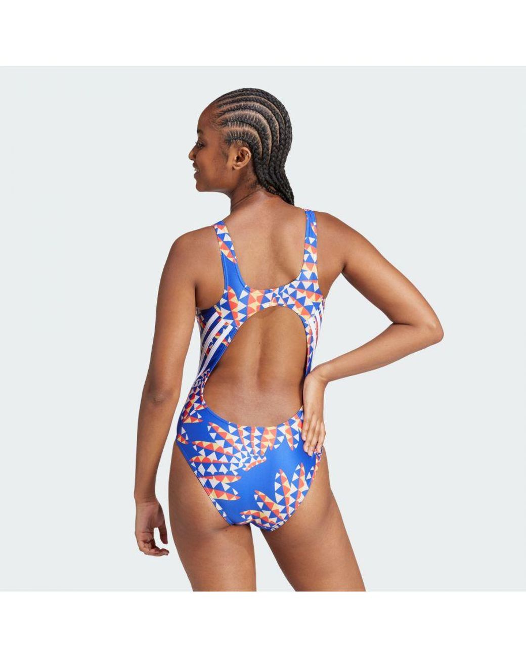 Adidas Blue Farm Rio 3-Stripes Clx Swimsuit