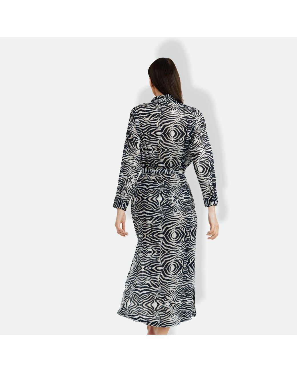 Panos Emporio Gray Zebra Ismene Dress