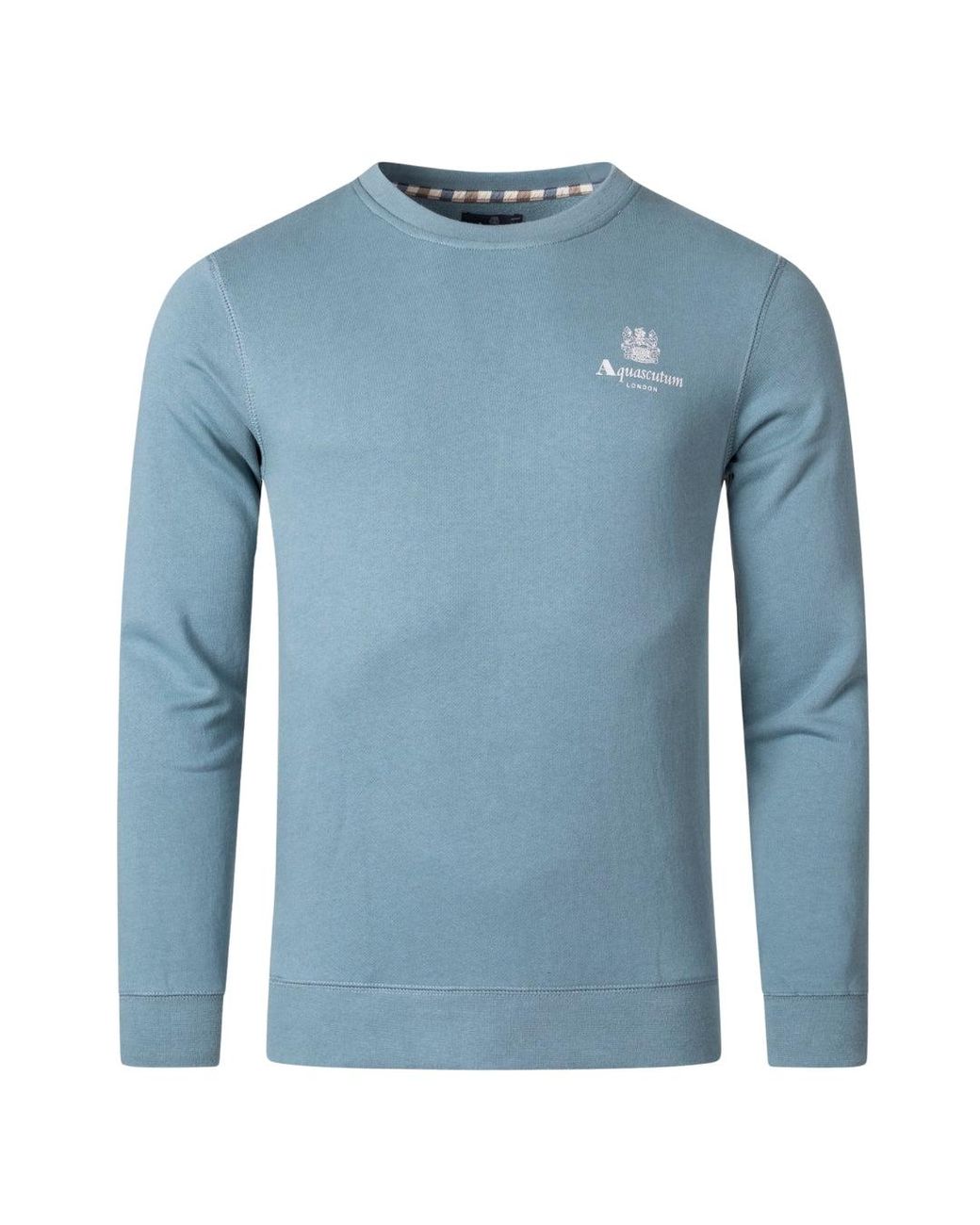 Aquascutum Blue Active Logo Sweatshirt Cotton for men