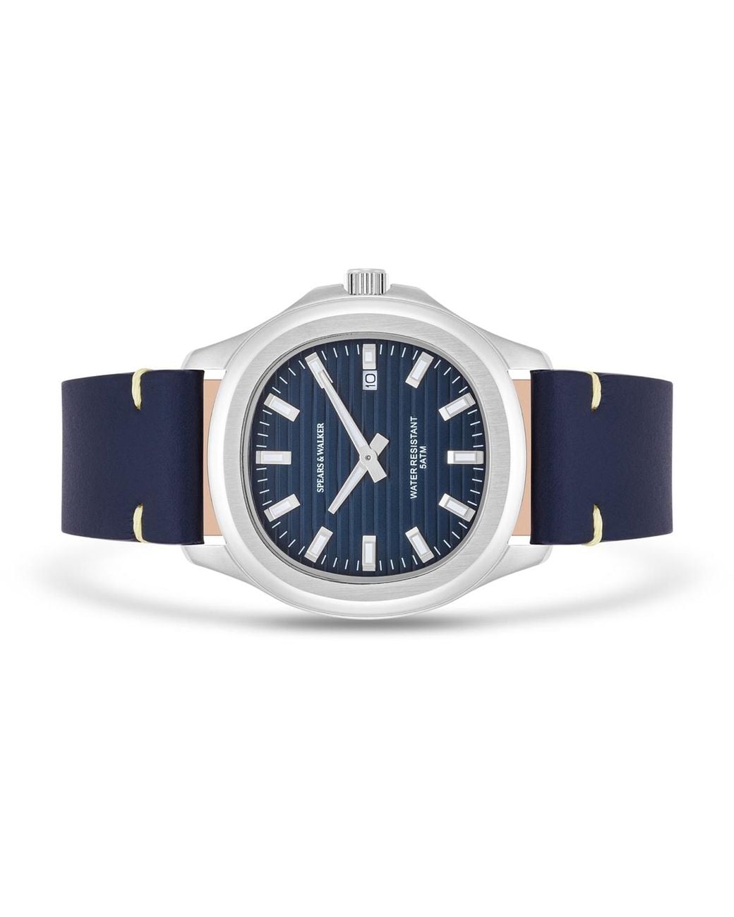 Spears & Walker Blue Leather Watch Approx. 40.5 Mm for men