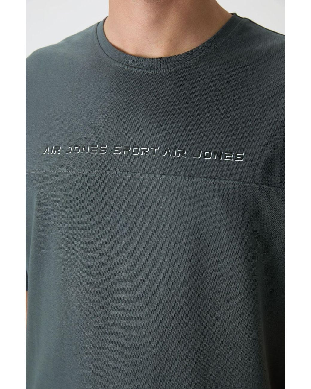 TOMMY LIFE Gray Oversized Crew Neck Printed T-Shirt for men
