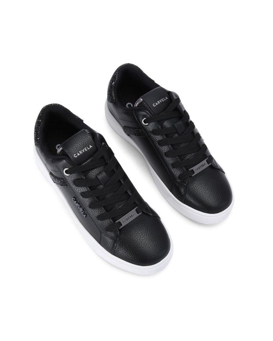 Carvela Kurt Geiger Black Daze Jewel Trainer - Crystal Trainers