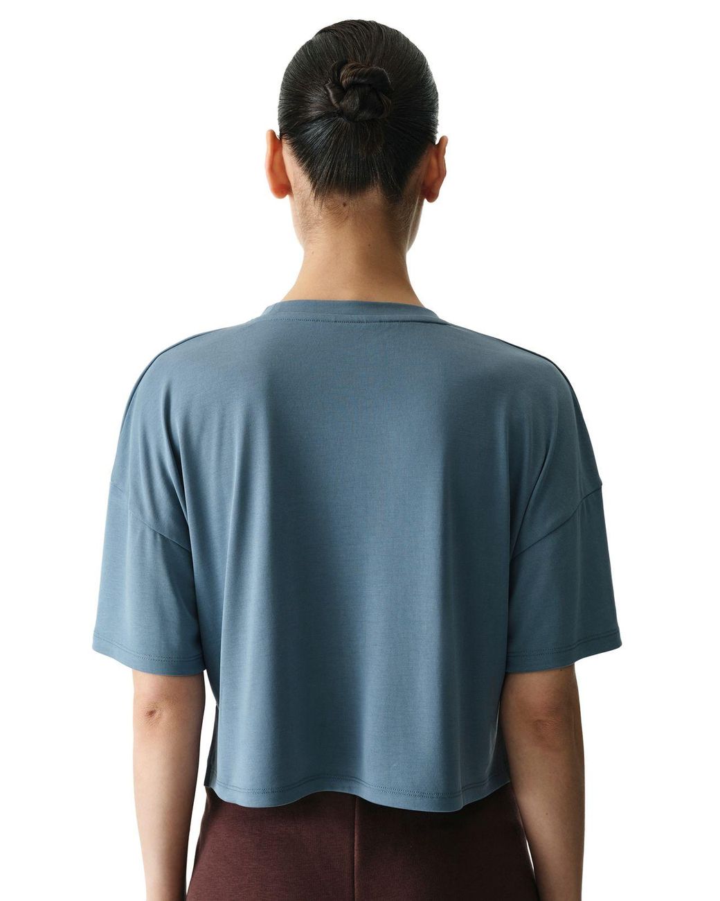 Penti Blue Oversized Crew Neck Slit T-Shirt