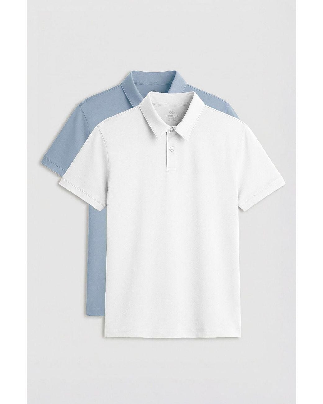 TOMMY LIFE Blue Cotton-Elastane Polo T-Shirt for men