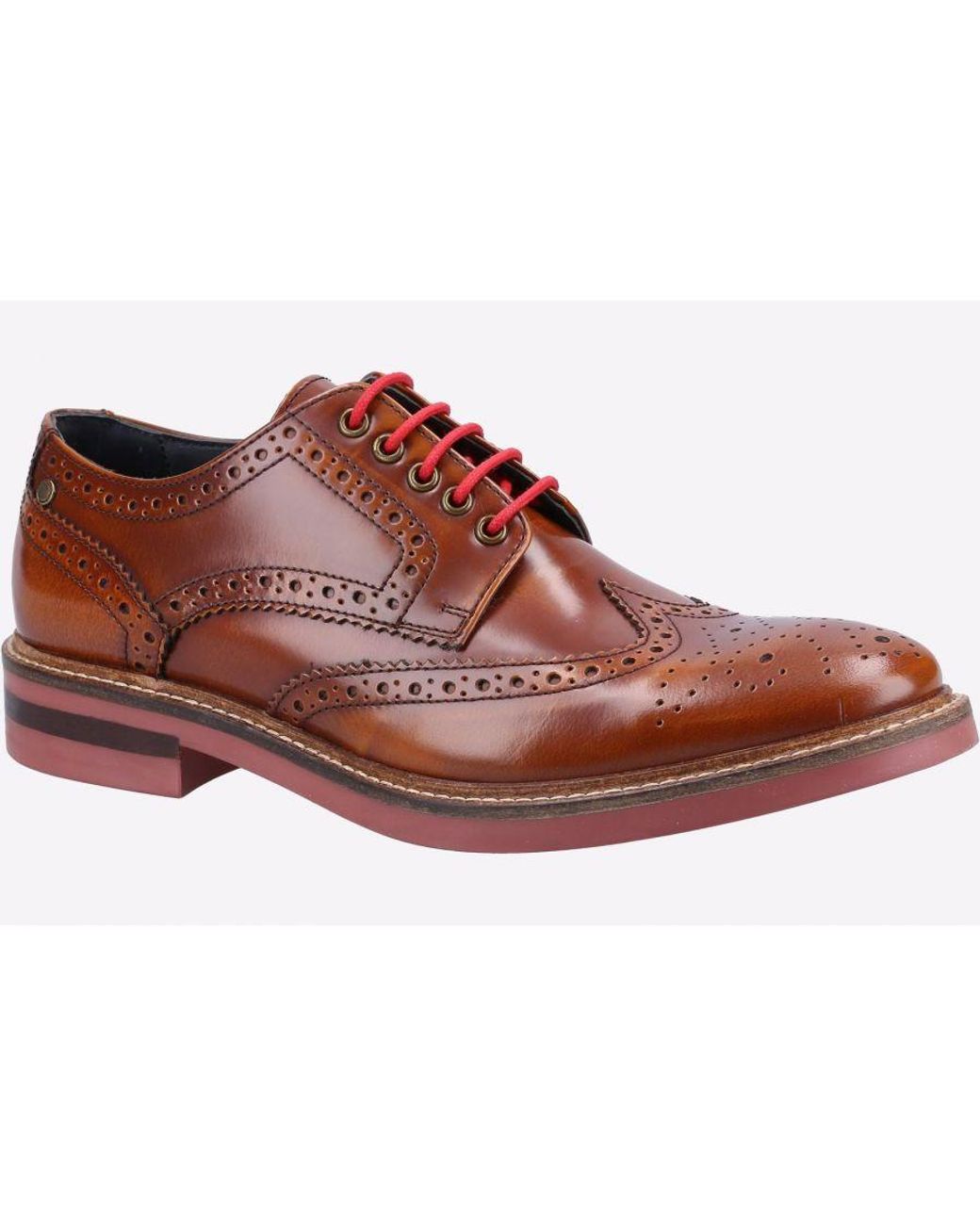 Base London Brown Woburn Hi-Shine Brogue Leather for men