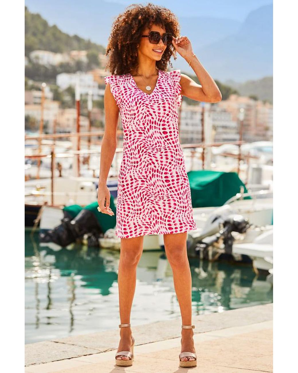 Sosandar Red Cherry Blossom Print Shift Dress