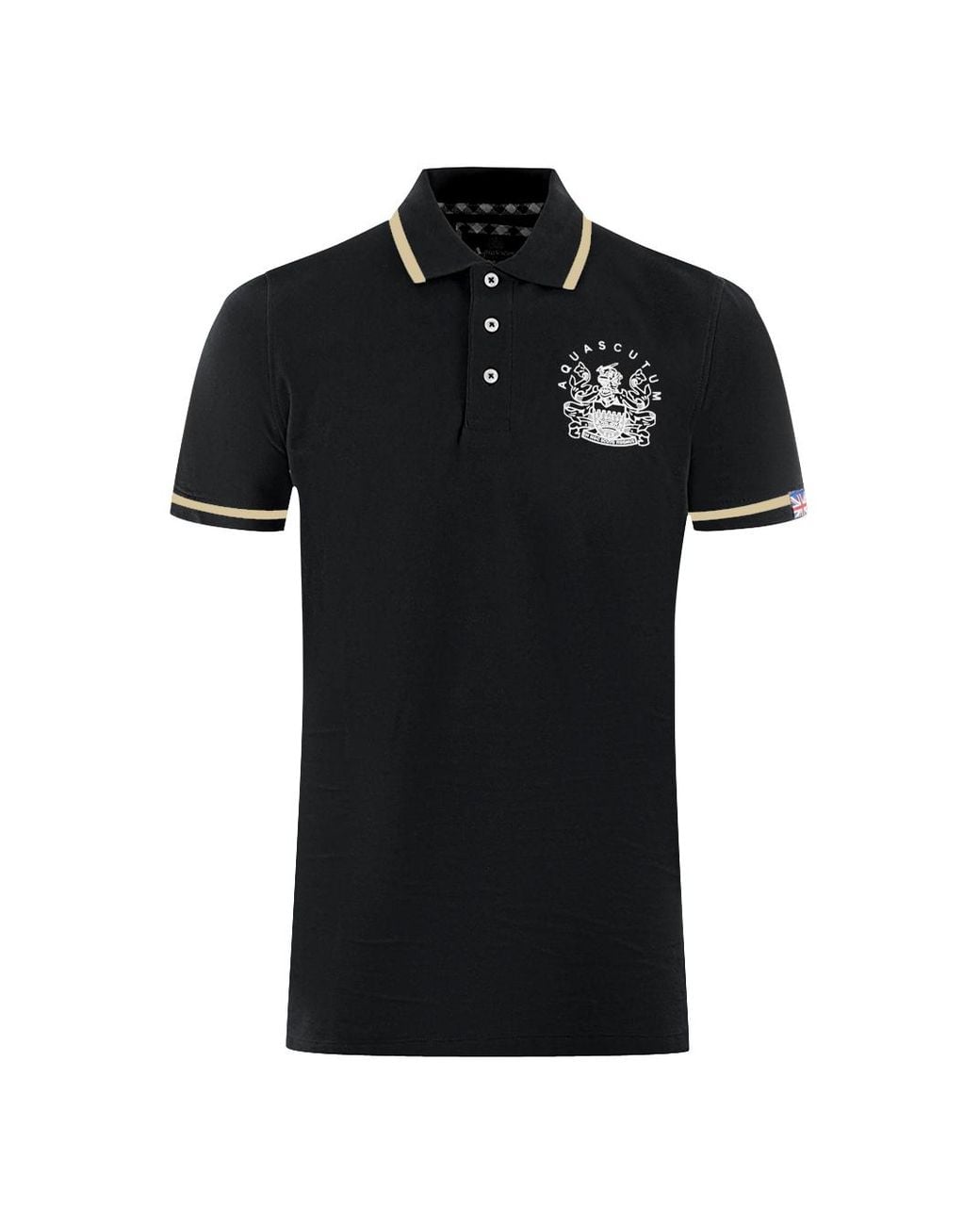 Aquascutum Black Tipped Aldis Polo Shirt for men