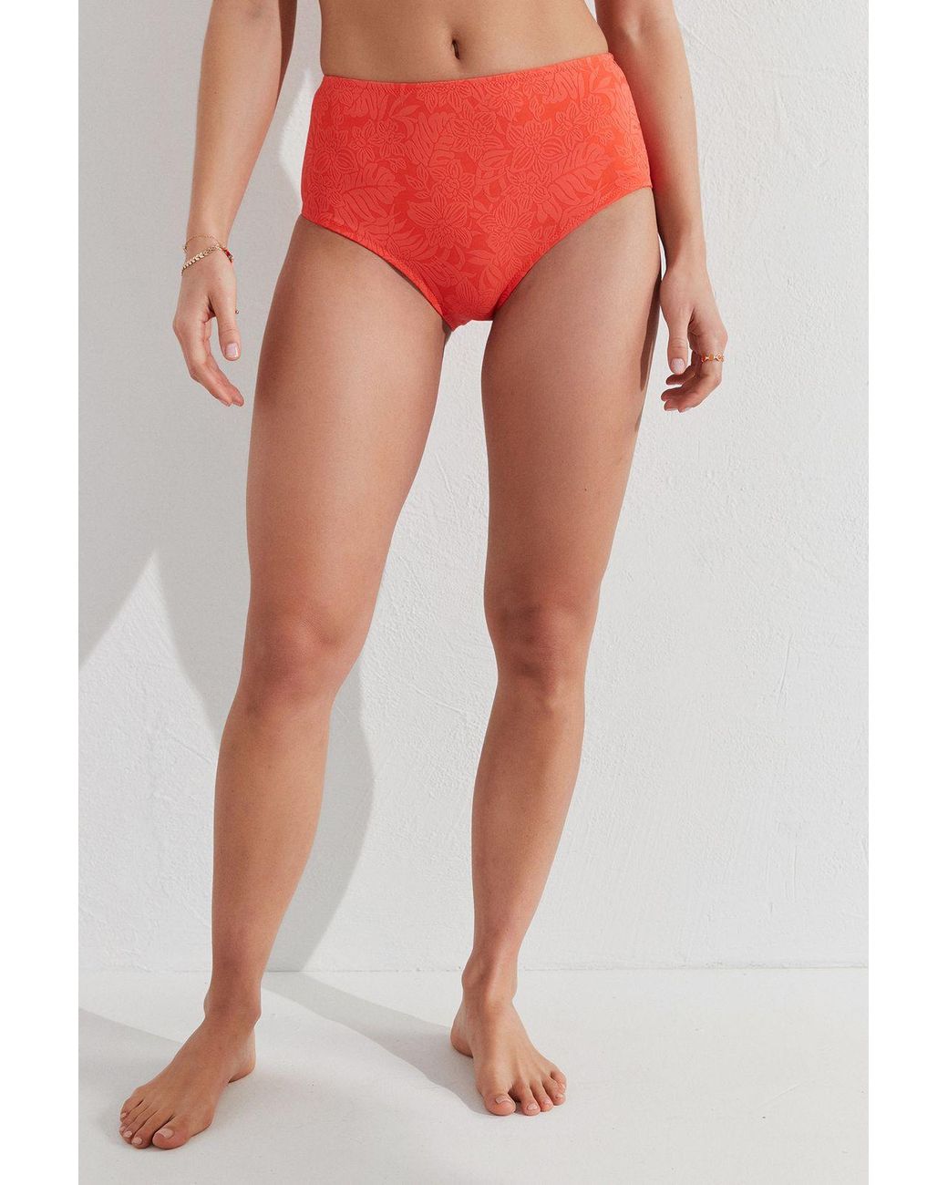 Penti Orange High-Waist Textured Hipster Bikini Bottoms