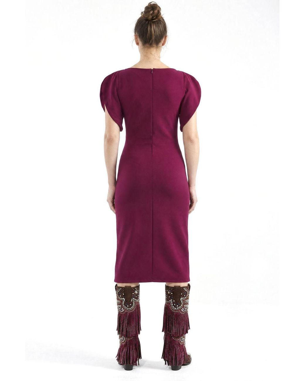 Busem Purple Crew Neck Midi Dress
