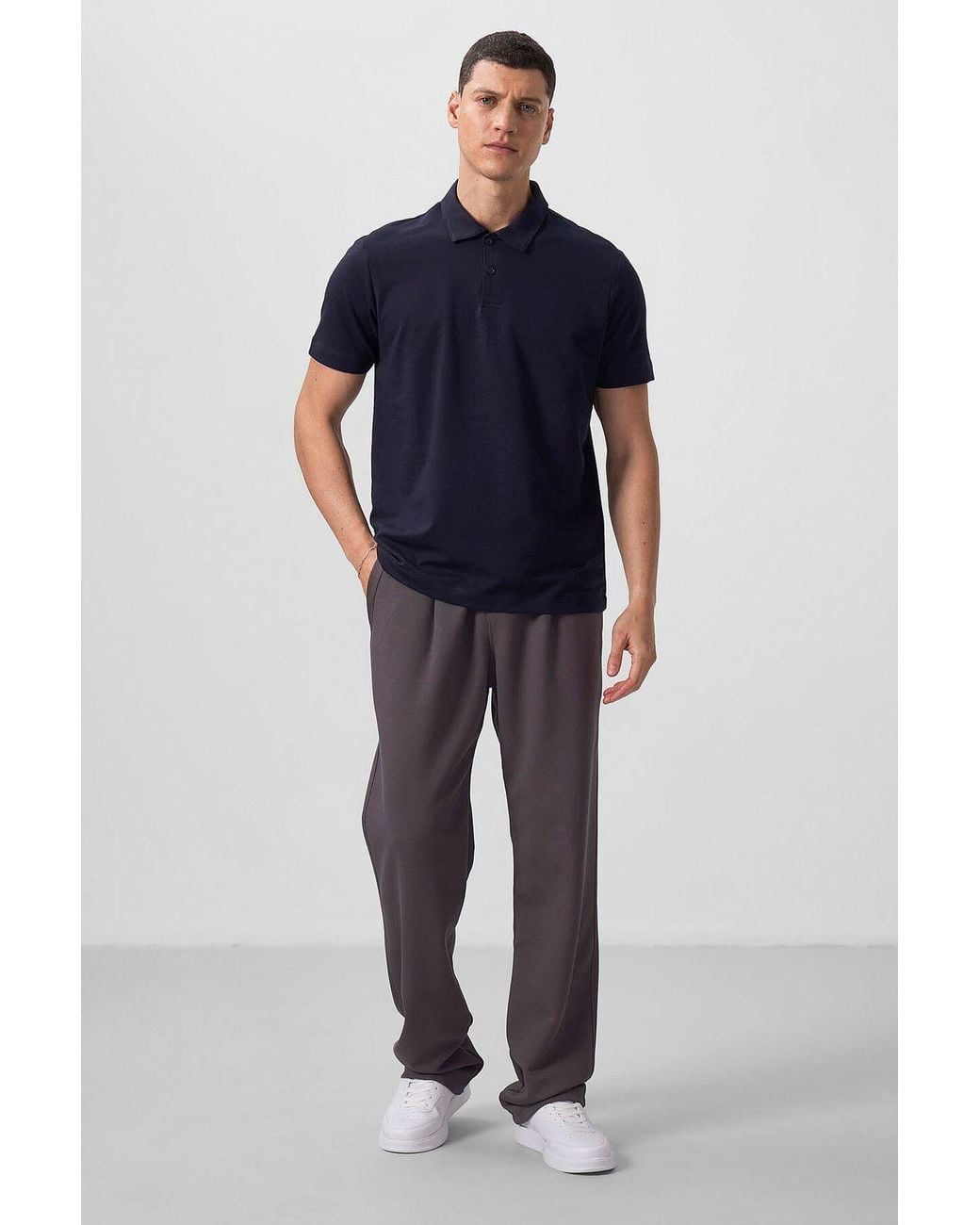 TOMMY LIFE Blue Cotton Elastane Polo T-Shirt for men