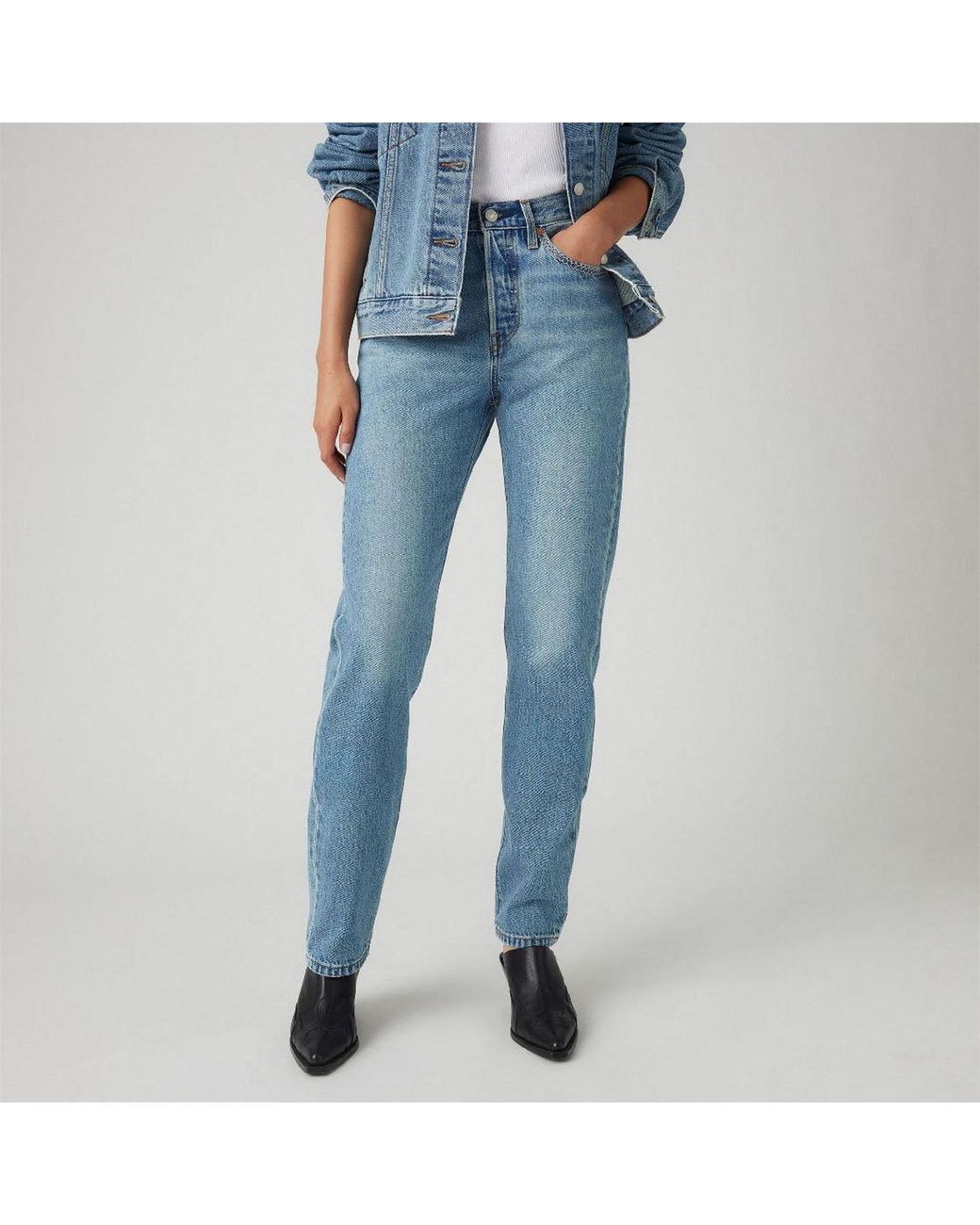Levi's Blue Levi's 501 Straight Leg Five Pocket Jeans