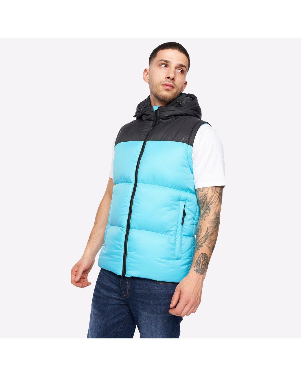 Crosshatch Blue Chemerley Hooded Gilet for men