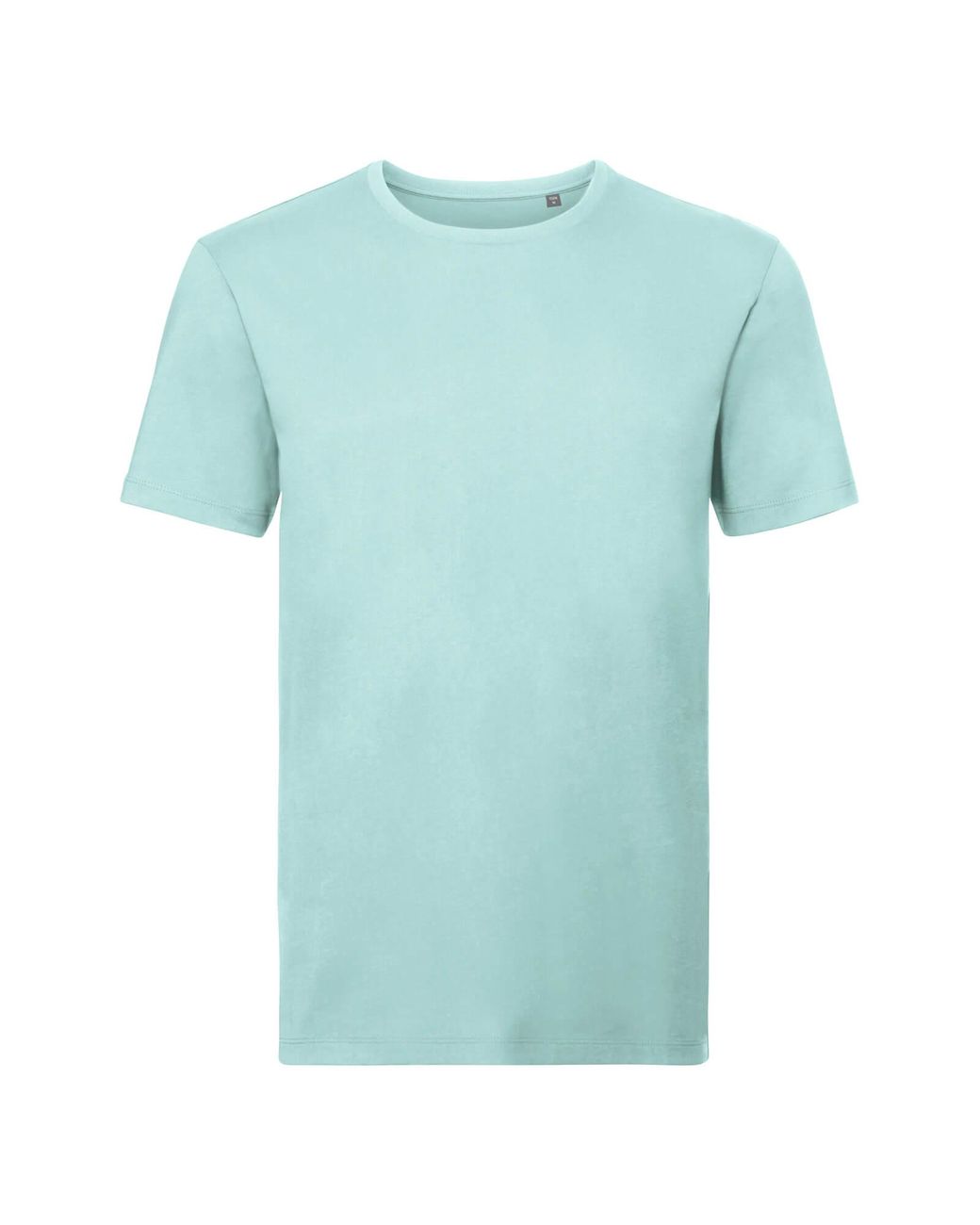 Russell Blue Organic Short-Sleeved T-Shirt (Aqua) Cotton for men