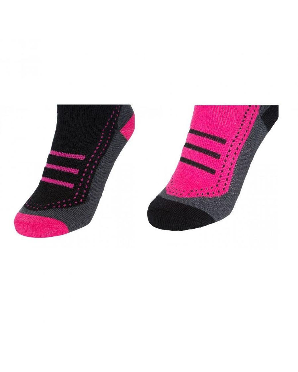 Trespass Pink Ladies Janus Ii Ski Socks (Pack Of 2) (Cassis/