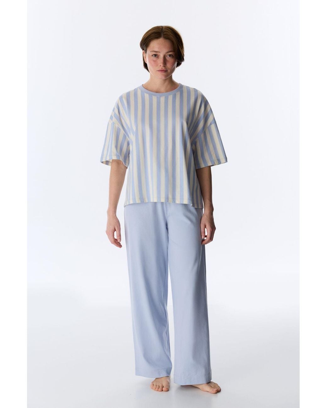 Penti Blue Relaxed Club Striped Short-Sleeve T-Shirt Pyjama Top