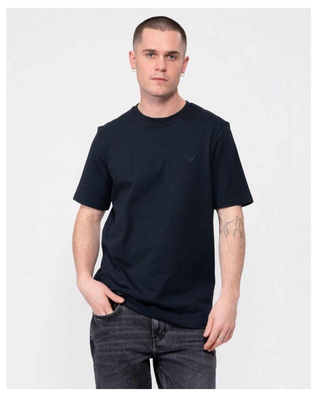 Lyle & Scott Blue Tonal Eagle T-Shirt Size: L for men