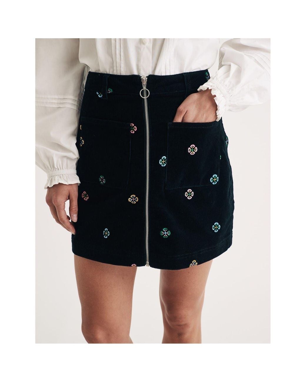 Nobody's Child Black Nobodys Dalong Mini Floral Patterned A-Line Skirt