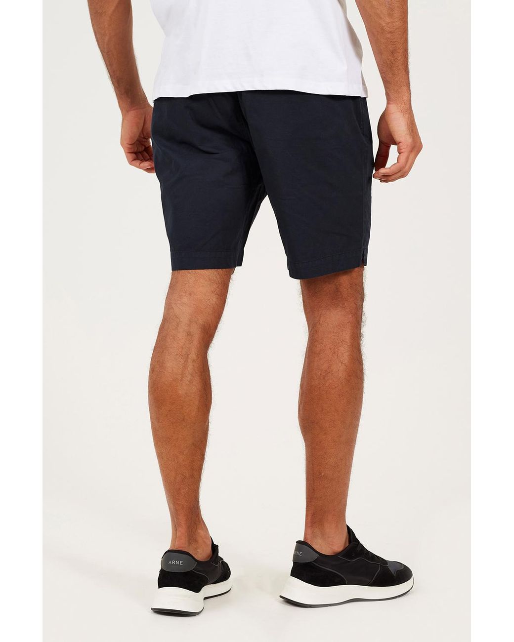 Brave Soul Blue Cotton Elasticated Waist Drawstring Shorts for men