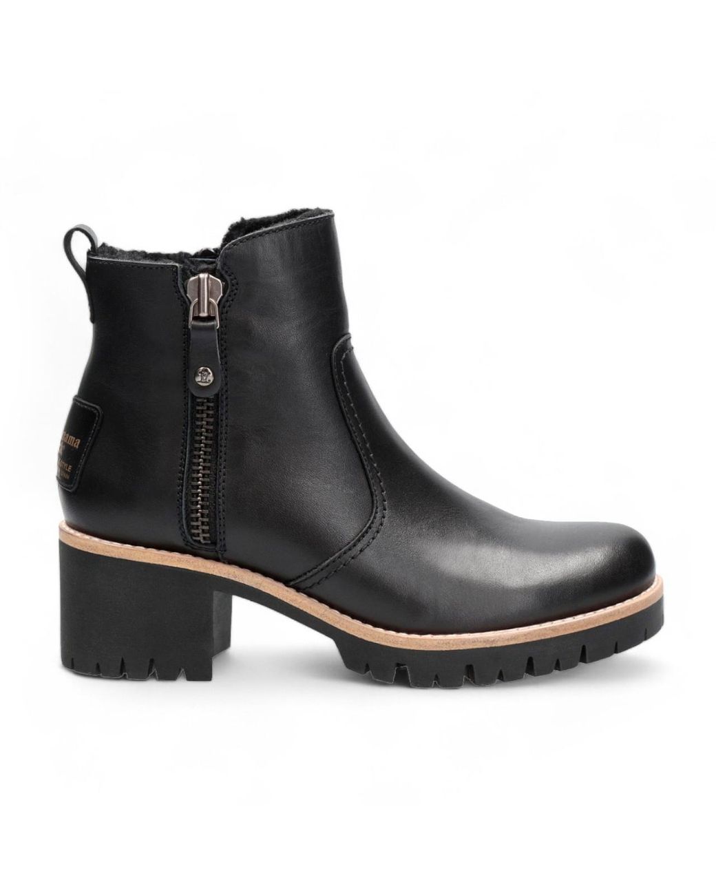 Panama Jack Black Trav B2 Leather Ankle Boots Material_Real_Leather