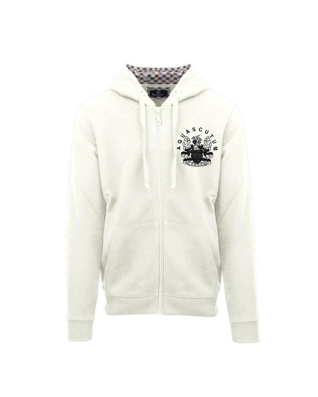 Aquascutum White Zp + Hoody S for men