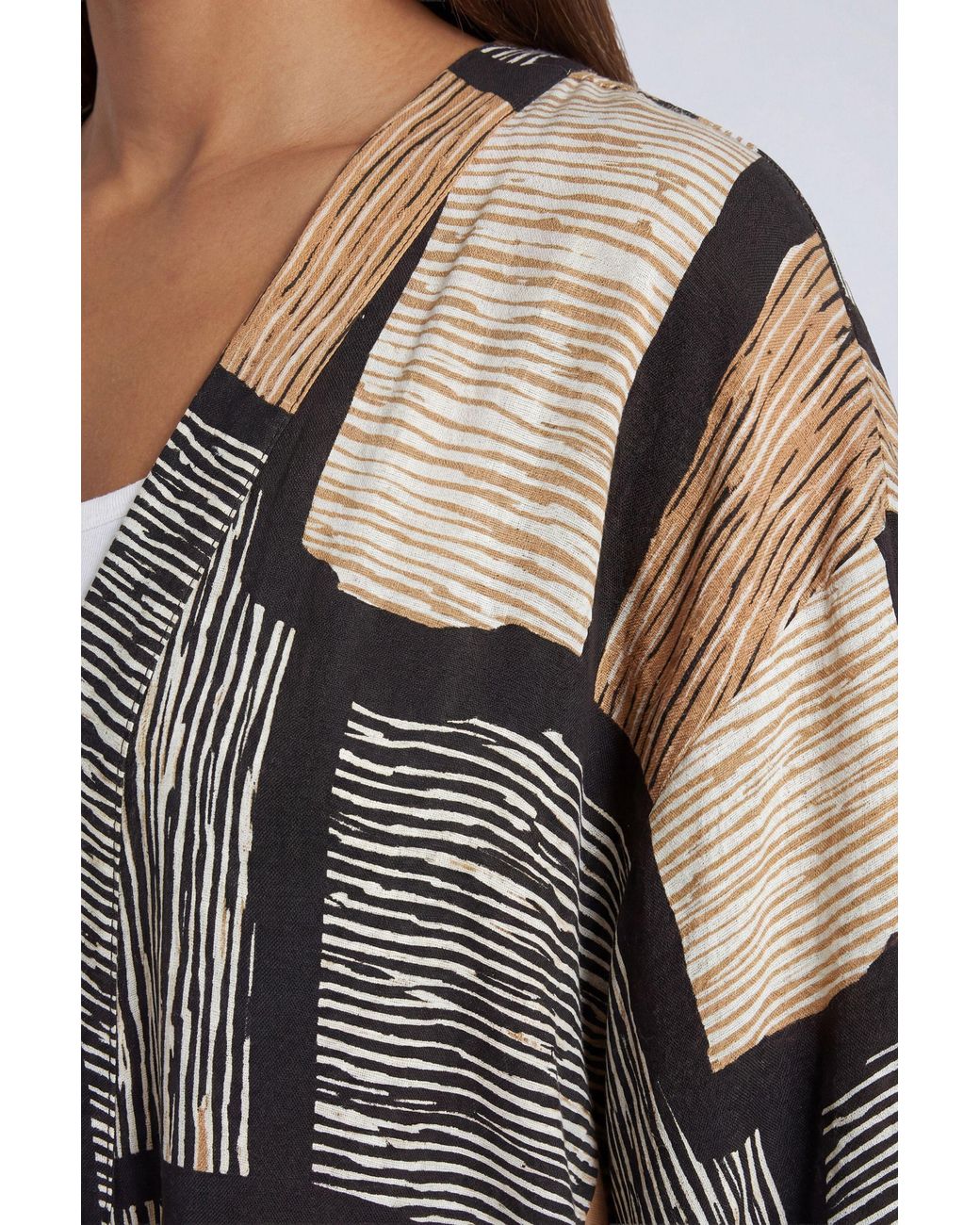 PRINCIPLES Natural Geo Printed Kimono