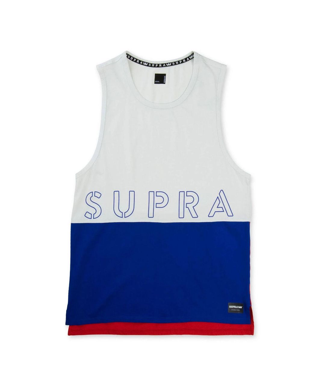 Supra Blue Colour Block Round Neck Tank Top Branded Vest 102176 117 for men