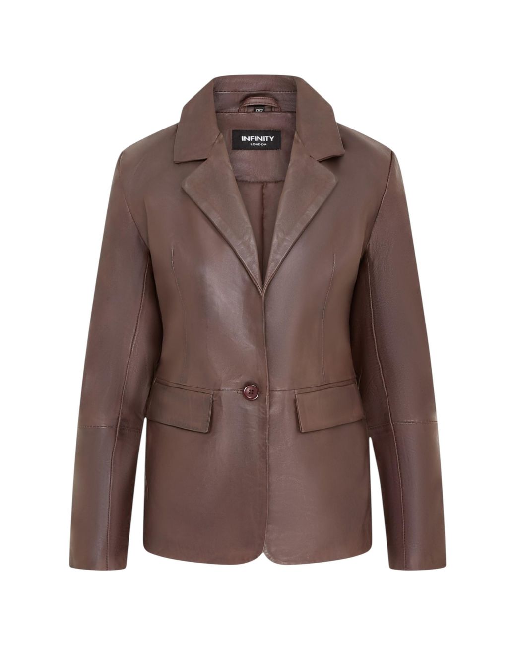 Infinity Leather Brown Conker Italian Blazer Jacket-Eclipse Lamb Leather